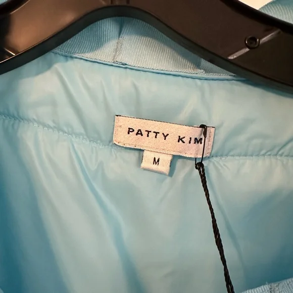Patty Kim Quilted Blue Jacket with Gross-grain Ribbon Details - NWT